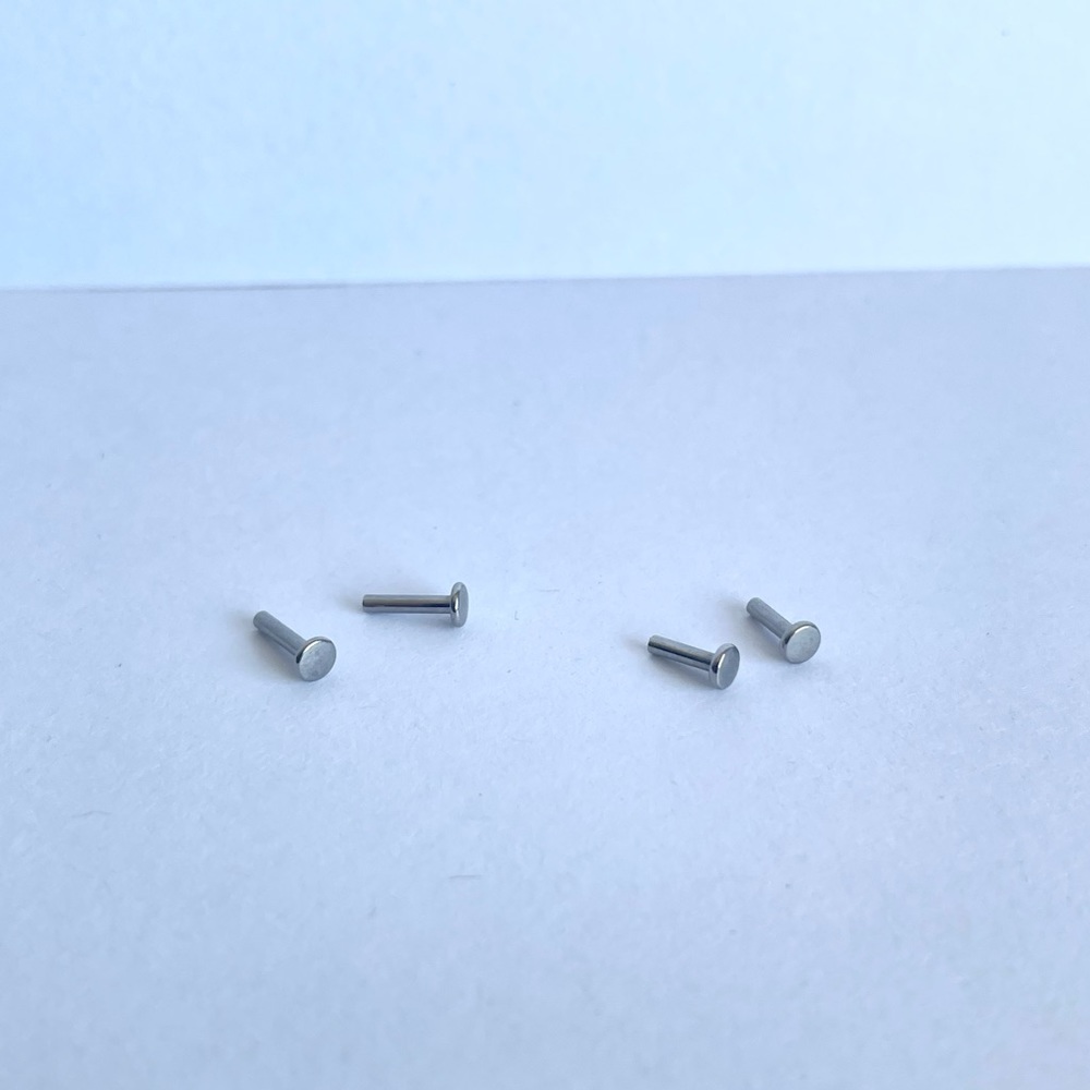 Internally Threaded Steel Labret Post  Piercing Earring- 5mm, 6mm